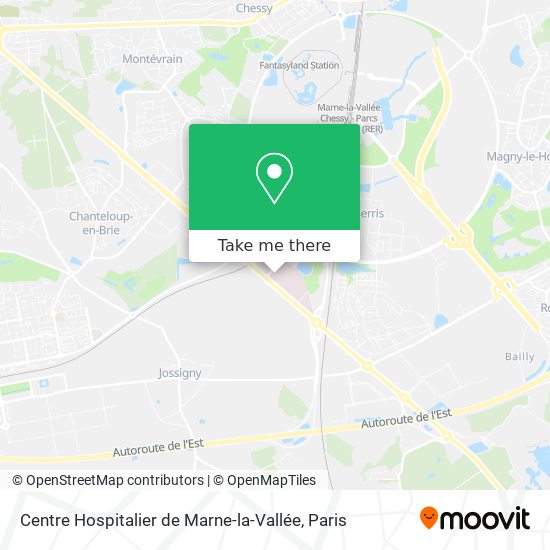 Mapa Centre Hospitalier de Marne-la-Vallée