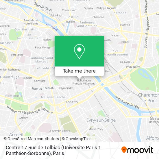 Centre 17 Rue de Tolbiac (Université Paris 1 Panthéon-Sorbonne) map