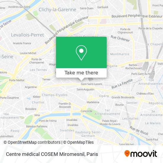 Mapa Centre médical COSEM Miromesnil