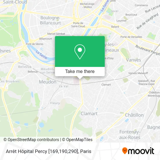 Arrêt Hôpital Percy [169,190,290] map