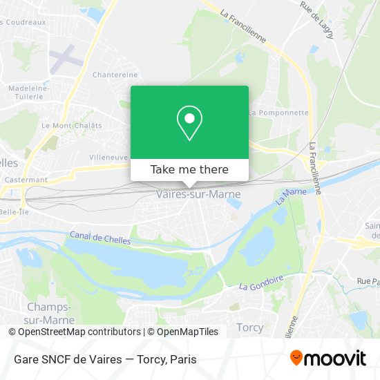 Mapa Gare SNCF de Vaires — Torcy