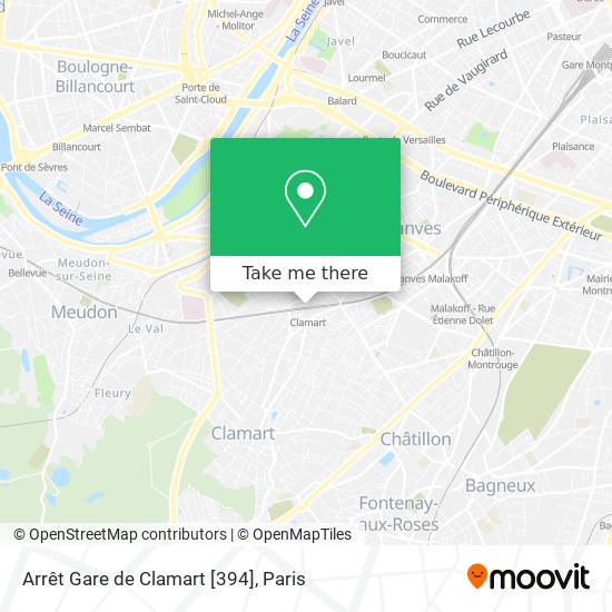 Mapa Arrêt Gare de Clamart [394]