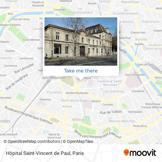 Hôpital Saint-Vincent de Paul map