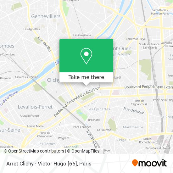 Arrêt Clichy - Victor Hugo [66] map