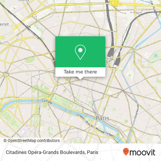 Citadines Opéra-Grands Boulevards map