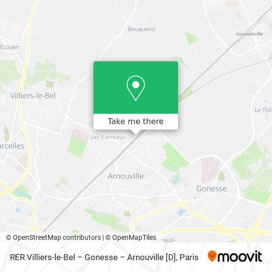 Mapa RER Villiers-le-Bel – Gonesse – Arnouville [D]