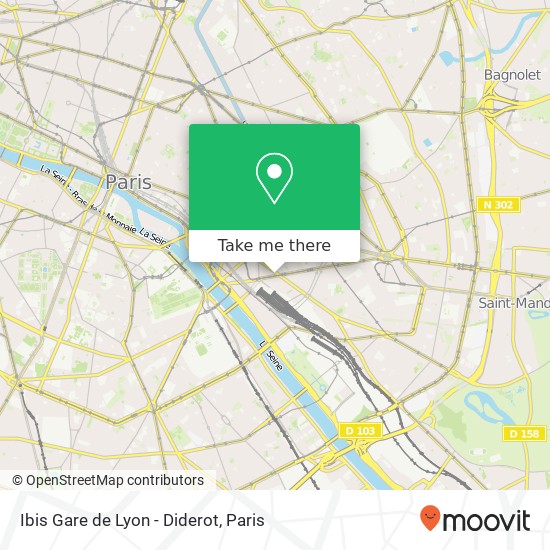 Mapa Ibis Gare de Lyon - Diderot