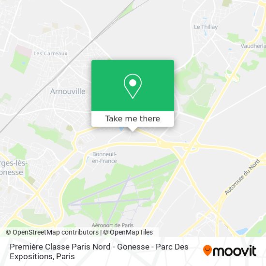 Mapa Première Classe Paris Nord - Gonesse - Parc Des Expositions