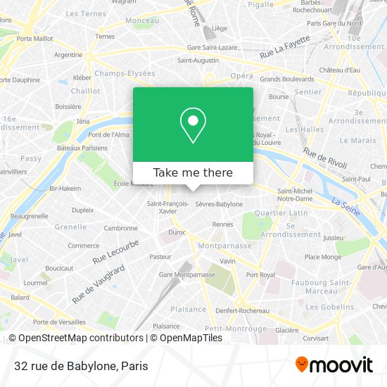 Mapa 32 rue de Babylone