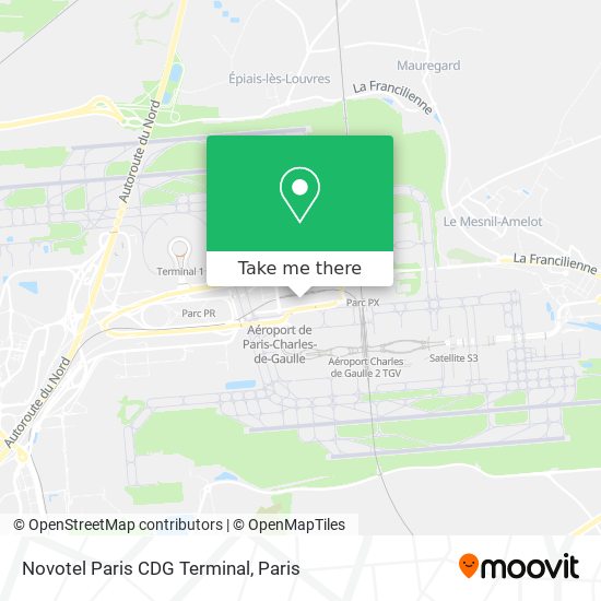 Mapa Novotel Paris CDG Terminal