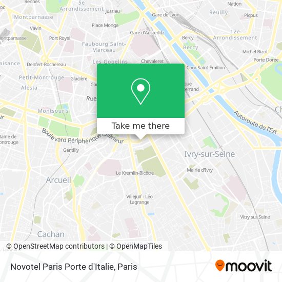 Novotel Paris Porte d'Italie map