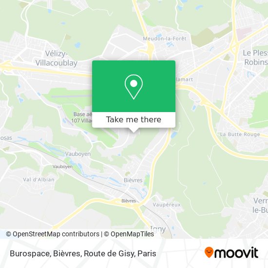 Burospace, Bièvres, Route de Gisy map