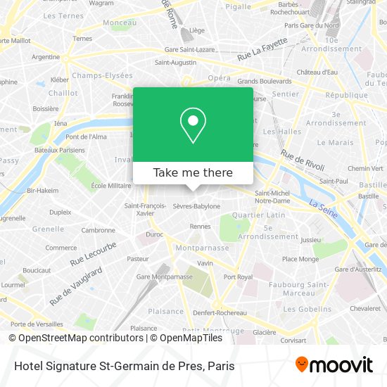 Mapa Hotel Signature St-Germain de Pres