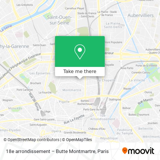 18e arrondissement – Butte Montmartre map