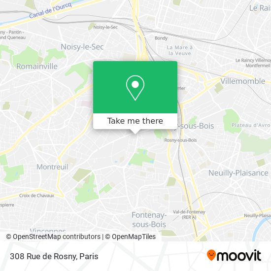 Mapa 308 Rue de Rosny