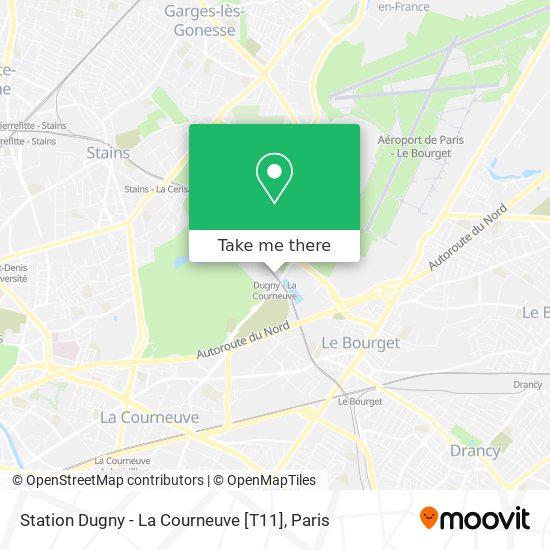 Mapa Station Dugny - La Courneuve [T11]