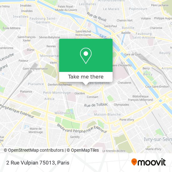 Mapa 2 Rue Vulpian 75013