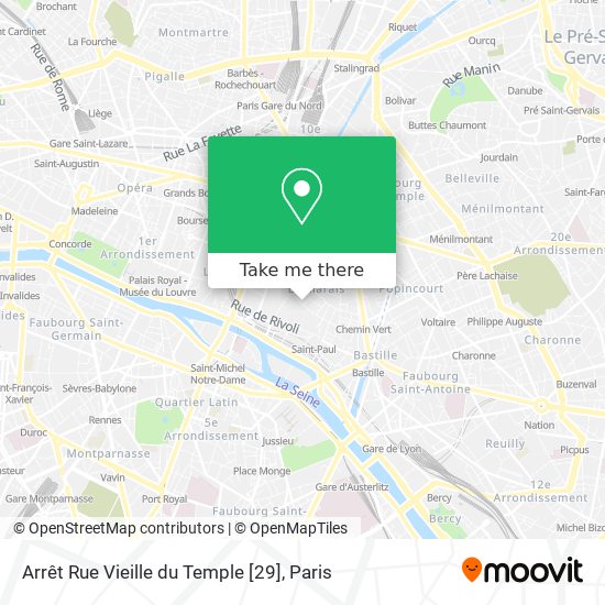 Arrêt Rue Vieille du Temple [29] map