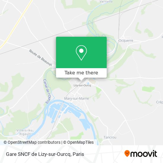 Mapa Gare SNCF de Lizy-sur-Ourcq