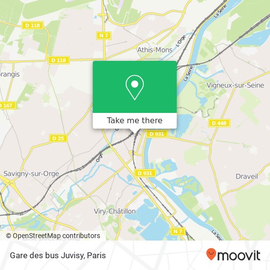 Gare des bus Juvisy map