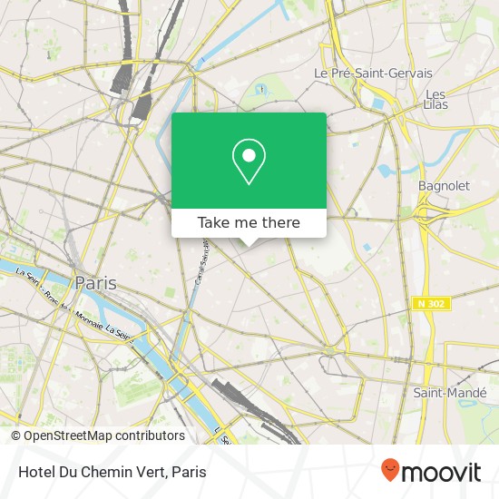 Hotel Du Chemin Vert map