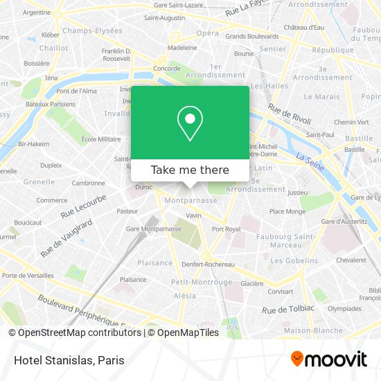 Hotel Stanislas map