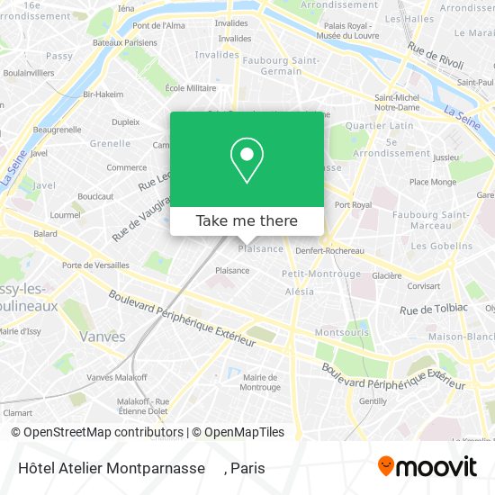 Mapa Hôtel Atelier Montparnasse