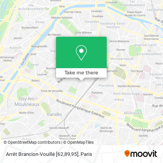 Arrêt Brancion-Vouillé [62,89,95] map