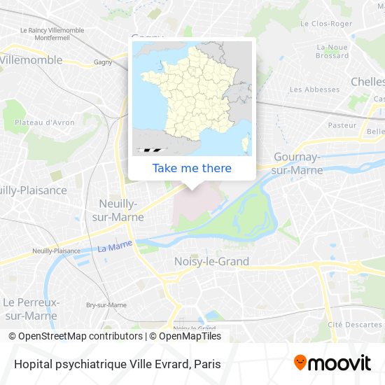 Mapa Hopital psychiatrique Ville Evrard