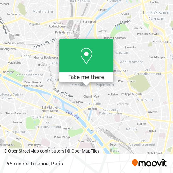 Mapa 66 rue de Turenne