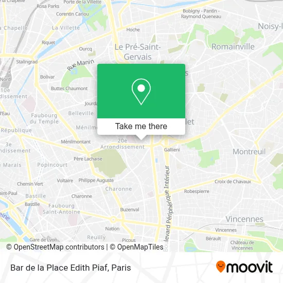 Bar de la Place Edith Piaf map