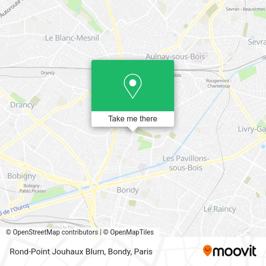 Rond-Point Jouhaux Blum, Bondy map