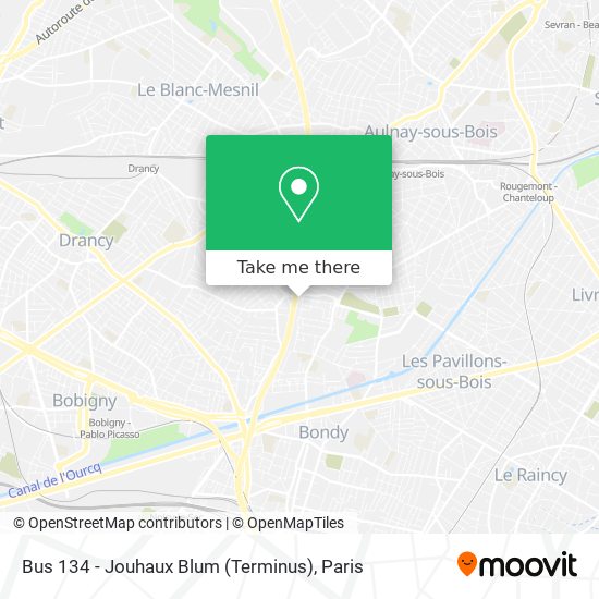 Mapa Bus 134 - Jouhaux Blum (Terminus)