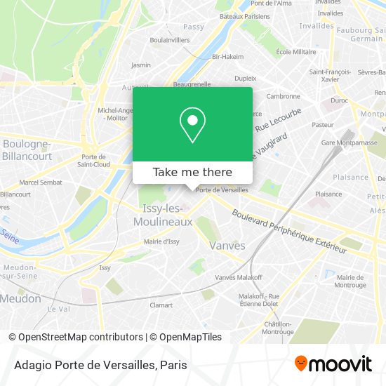 Mapa Adagio Porte de Versailles