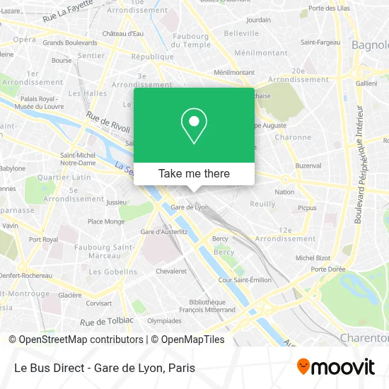 Le Bus Direct - Gare de Lyon map