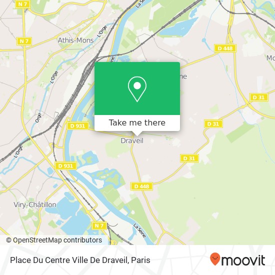 Place Du Centre Ville De Draveil map