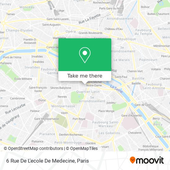 6 Rue De L'ecole De Medecine map