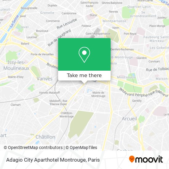 Adagio City Aparthotel Montrouge map