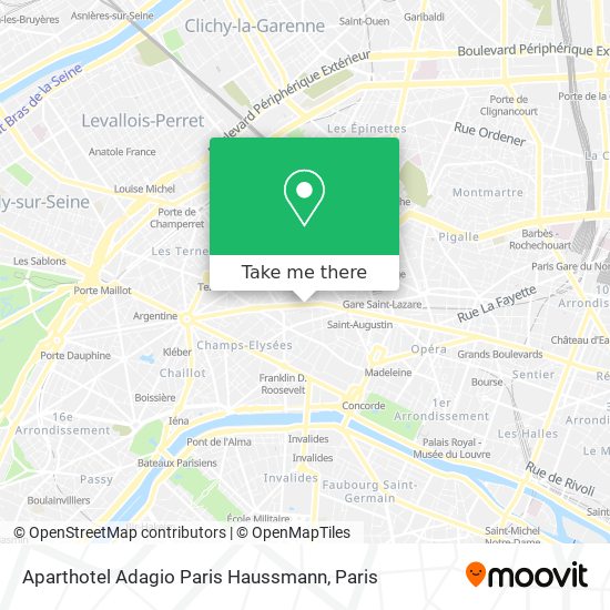 Mapa Aparthotel Adagio Paris Haussmann