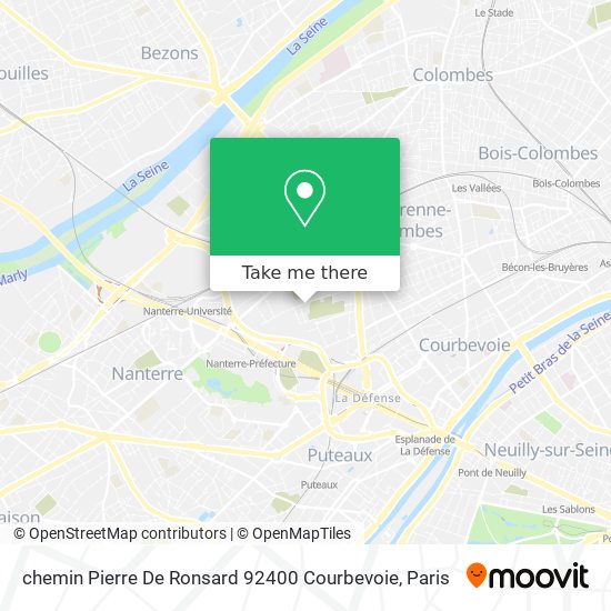 chemin Pierre De Ronsard 92400 Courbevoie map