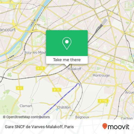 Gare SNCF de Vanves-Malakoff map