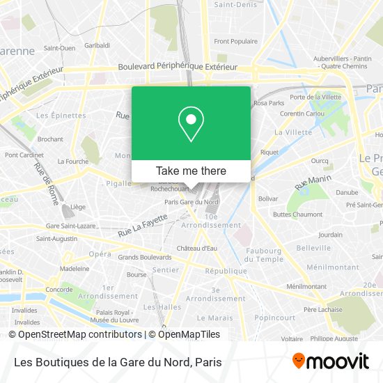 Mapa Les Boutiques de la Gare du Nord
