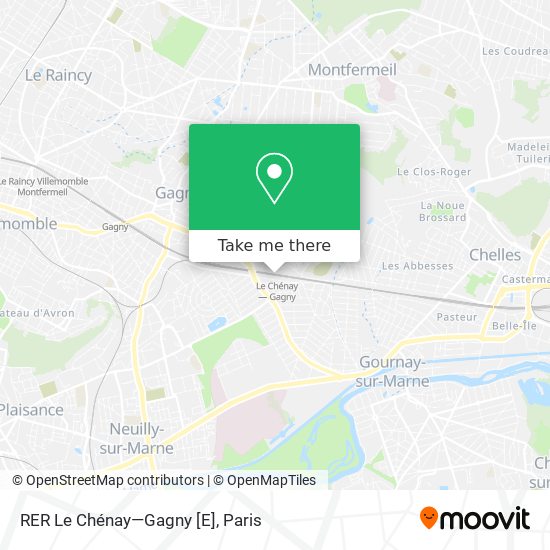 RER Le Chénay—Gagny [E] map