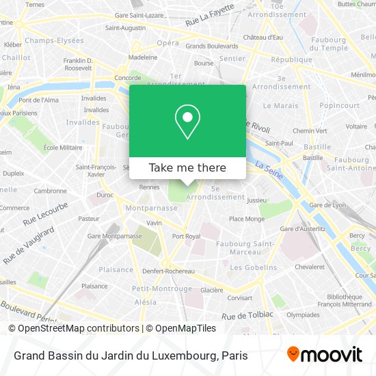 Mapa Grand Bassin du Jardin du Luxembourg