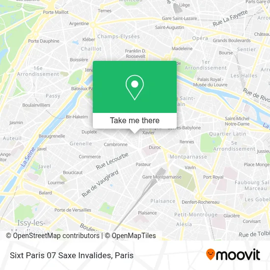 Sixt Paris 07 Saxe Invalides map