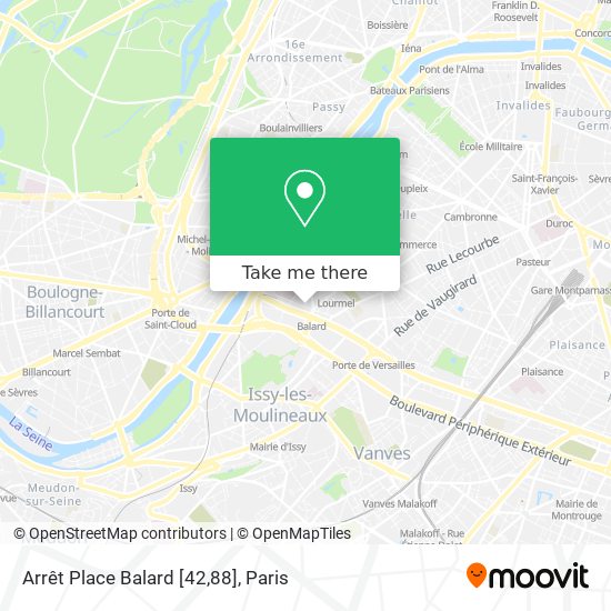 Mapa Arrêt Place Balard [42,88]