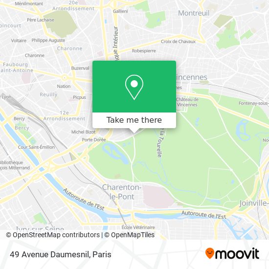 Mapa 49 Avenue Daumesnil