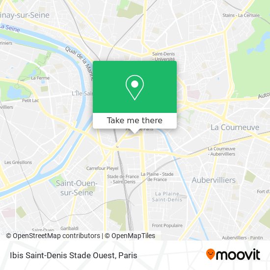 Mapa Ibis Saint-Denis Stade Ouest