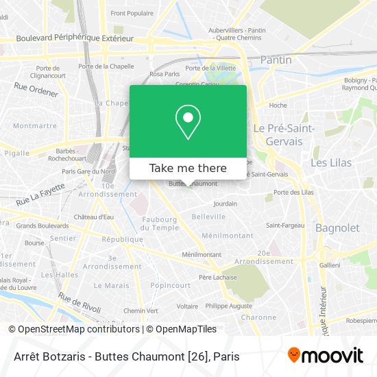 Arrêt Botzaris - Buttes Chaumont [26] map