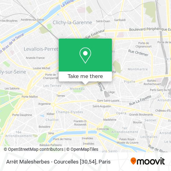 Arrêt Malesherbes - Courcelles [30,54] map